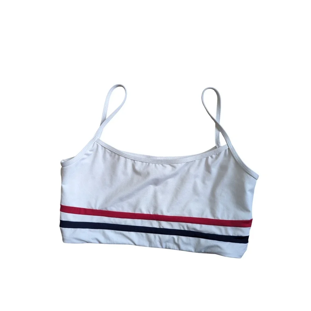 L Space Ren bikini top size L‎ + Wilson bitsy bottom M striped retro set